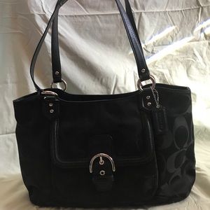Authentic Black Coach Tote Handbag